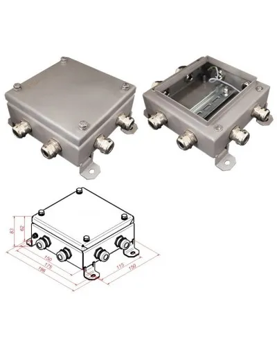 КМ IP66-1515, 8 вводов, нержавейка. Коробка монтажная электротехническая. Гефест в Майкопе