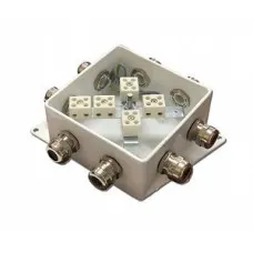 КМ-О (10к*10,0)-IP66-120х120, пять вводов: Коробка монтажная огнестойкая
