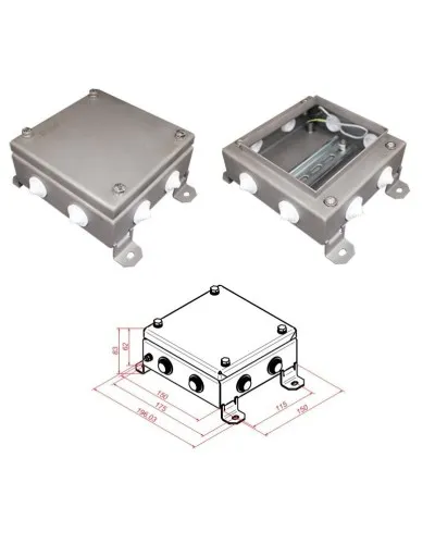 КМ IP55-1515, 8 вводов, нержавейка. Коробка монтажная электротехническая. Гефест в Майкопе