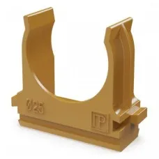 Крепёж-клипса для труб АБС-пластик бук D25 (100 шт) (PR13.0047). Крепление для труб ПВХ. Промрукав