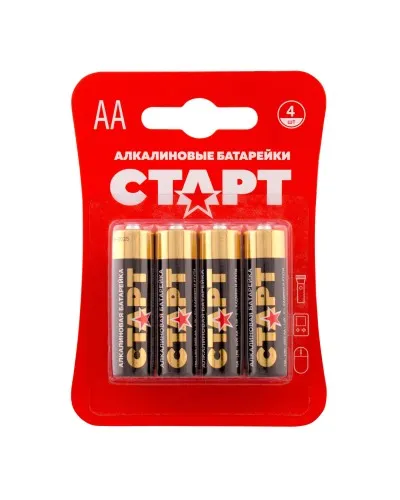 СТАРТ LR6-BL4 (1,5 В, AA, LR6), упак. 4 шт. БЛИСТЕР. Алкалиновые батарейки. СТАРТ в Майкопе
